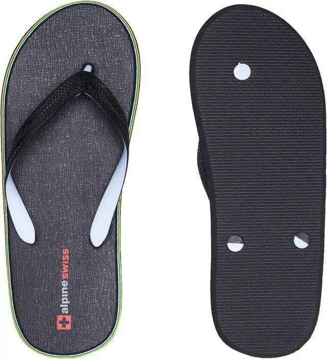 Alt view image 4 of 7 - Alpine Swiss Men's Flip Flops | Ultra-light Thin EVA foam Sandals for Beach Pool Everyday Wear | Simple Flexible Flip Flops for Men