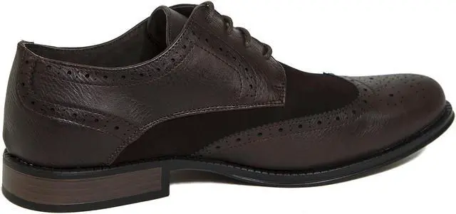 Main image of Alpine Swiss Men’s Wing Tip Lace Two-Tone Oxford Dress Shoes