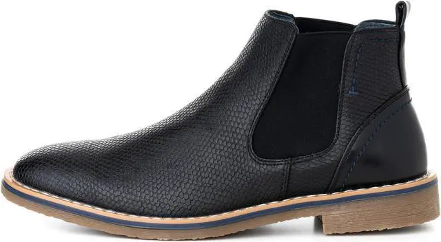 Alt view image 2 of 7 - Alpine Swiss Mens Nash Chelsea Boots Snakeskin Ankle Boot Genuine Leather Lined