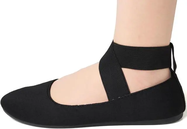 Alt view image 4 of 7 - Alpine Swiss Peony Ballet Flats Shoes For Women Elastic Ankle Strap Flats Round Closed-Toe Slip On Loafers Padded for Comfort Runs Small