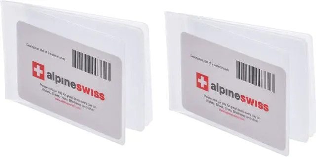 Alt view image 2 of 11 - Alpine Swiss SET OF 2 Wallet Insert Replacements 6 page Card Holder Made in USA