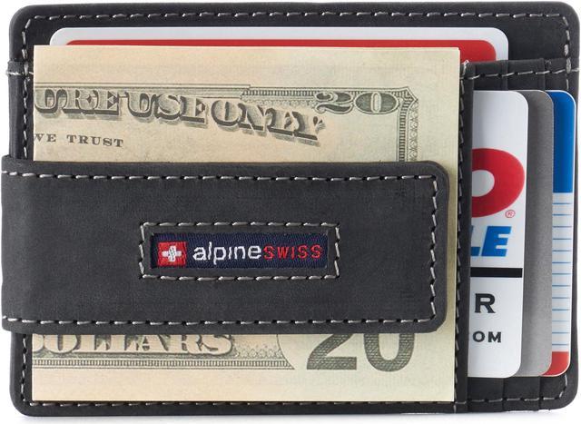 Alpine Swiss Men's Slim Leather Money Clip