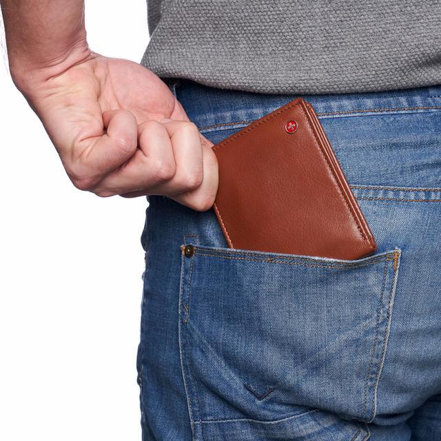 Alt view image 4 of 7 - Alpine Swiss Mens Wallet for Men RFID Protected Leather Mens Wallet Spencer Bifold Divided Bill Section Gift Box 2 ID Windows 14 Card Storage Pockets