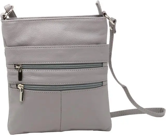 Main image of Genuine Leather Organizer Purse Mini Handbag Travel Bag Zippered Shoulder Purse