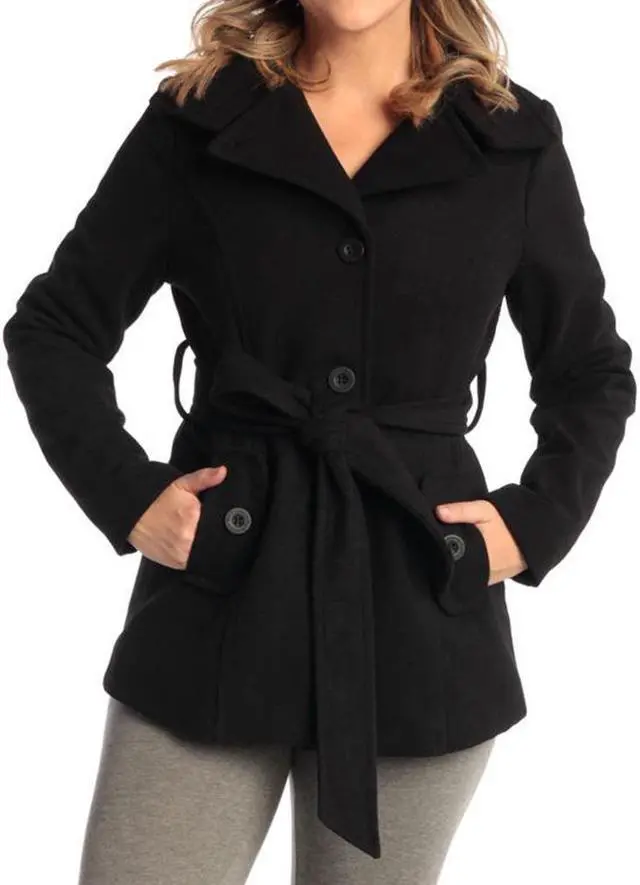 Alt view image 2 of 8 - Alpine Swiss Women’s Bella Belted Wool Blazer Coat