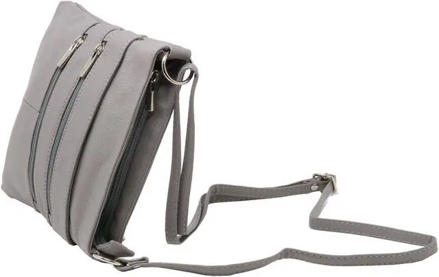 Alt view image 5 of 5 - Genuine Leather Organizer Purse Mini Handbag Travel Bag Zippered Shoulder Purse