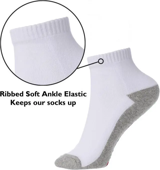 Alt view image 5 of 6 - Alpine Swiss Mens Ankle Socks 8 Pack Cotton Athletic Performance Socks for Men Moisture-Wicking Cushioned Quarter Length Socks Reinforced Heel & Toe