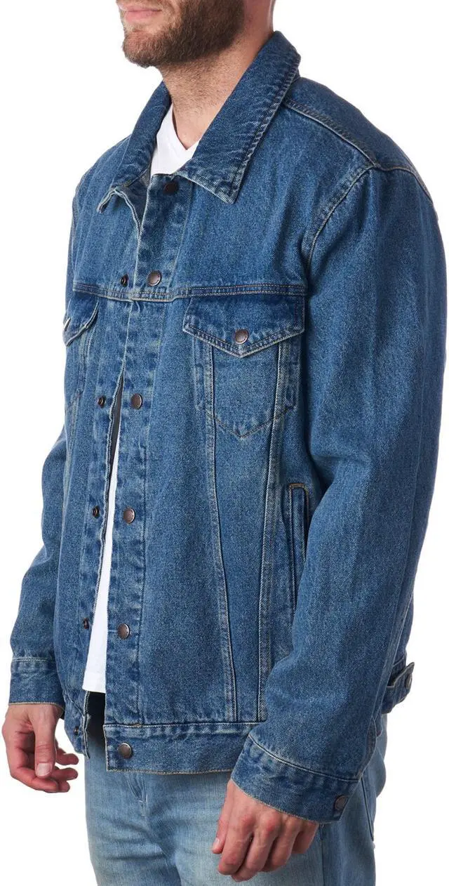 Alt view image 3 of 7 - Alpine Swiss Derek Mens Classic Denim Jacket Casual Button Up Jean Trucker Coat