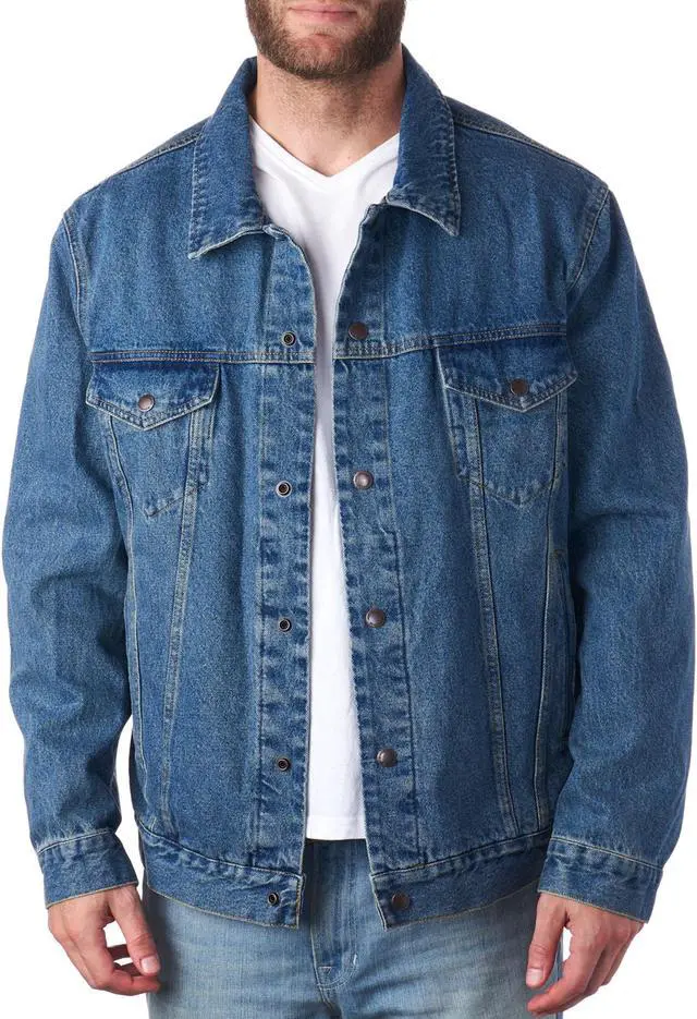 Alt view image 4 of 7 - Alpine Swiss Derek Mens Classic Denim Jacket Casual Button Up Jean Trucker Coat