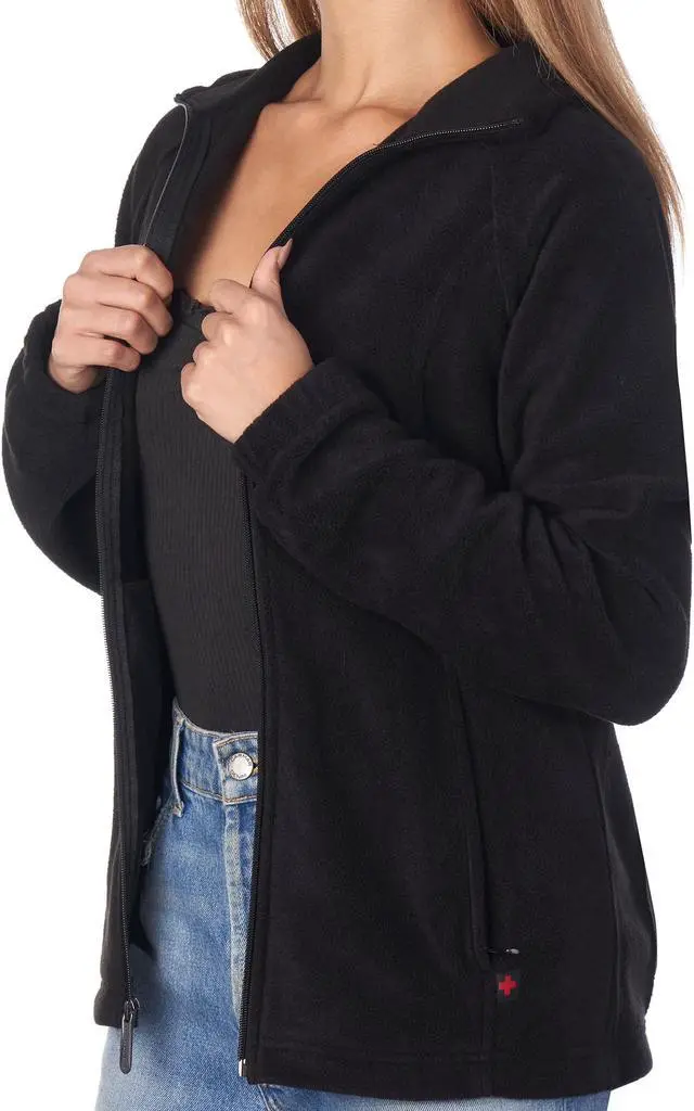 Alt view image 5 of 7 - Alpine Swiss Womens Full Zipper Soft Polar Fleece Jacket Lightweight Warm Coat