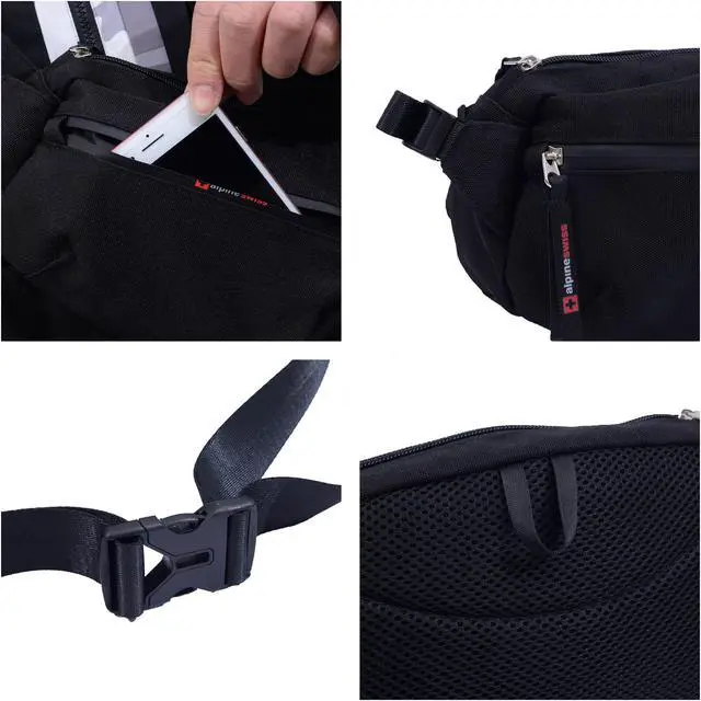 Alt view image 5 of 7 - Alpine Swiss Fanny Pack Adjustable Waist Bag Sling Crossbody Chest Pack Bum Bag