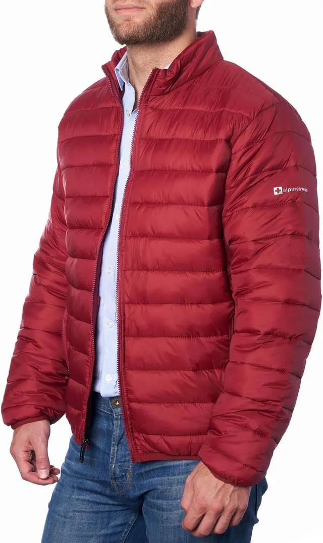 Alt view image 6 of 7 - Alpine Swiss Niko Mens Puffer Jacket Warm Down Alternative Insulated Coat | Packable Water-Resistant & Windproof Winter Outerwear with Zipper Pockets