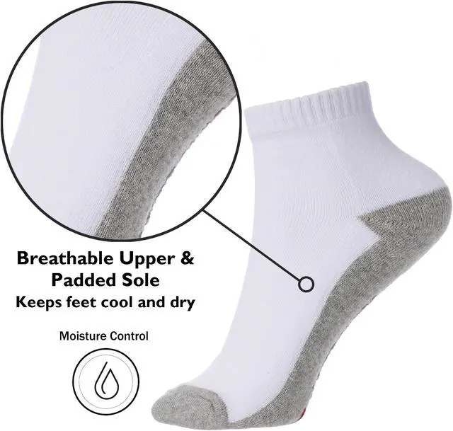 Alt view image 4 of 6 - Alpine Swiss Mens Ankle Socks 8 Pack Cotton Athletic Performance Socks for Men Moisture-Wicking Cushioned Quarter Length Socks Reinforced Heel & Toe