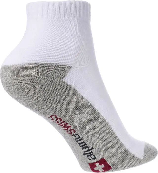 Alt view image 6 of 6 - Alpine Swiss Mens Ankle Socks 8 Pack Cotton Athletic Performance Socks for Men Moisture-Wicking Cushioned Quarter Length Socks Reinforced Heel & Toe