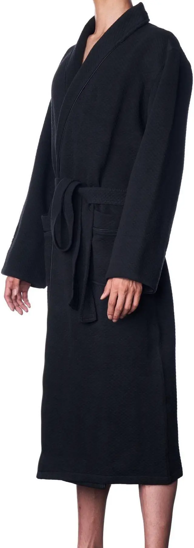 Alt view image 4 of 7 - Alpine Swiss Mens Cotton Blend Shawl Robe Lightweight Kimono Knit Spa Bathrobe