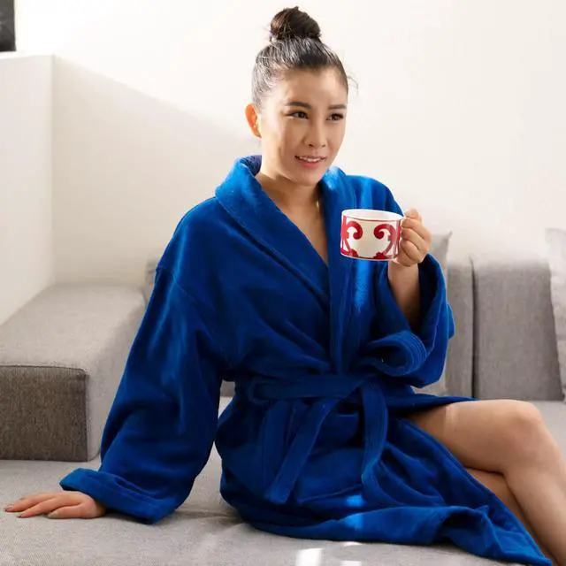 Alt view image 2 of 7 - AlpineSwiss Blair Women Cotton Terry Cloth Bathrobe Shawl Collar Velour Spa Robe