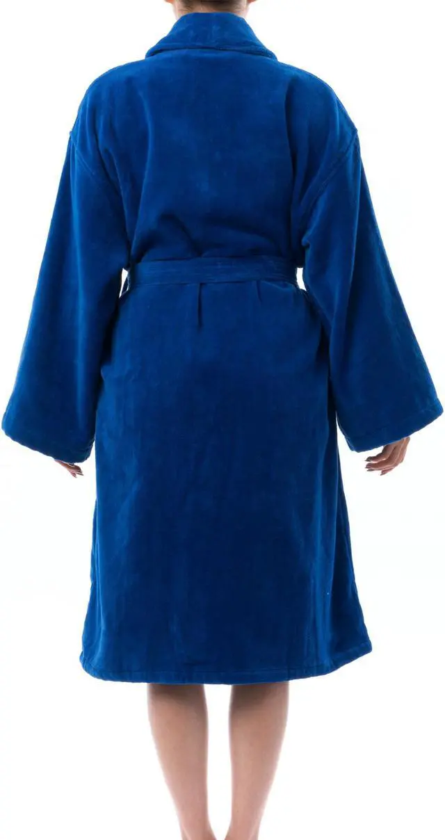 Alt view image 5 of 7 - AlpineSwiss Blair Women Cotton Terry Cloth Bathrobe Shawl Collar Velour Spa Robe