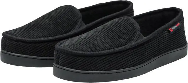 Alt view image 5 of 7 - Alpine Swiss Mens Wide Moccasin Slippers Memory Foam Slip On Indoor House Shoes