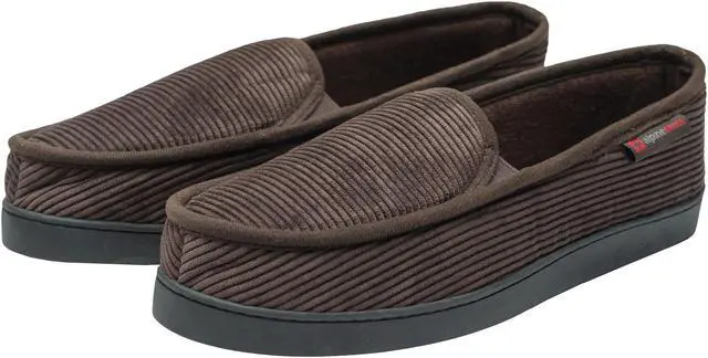 Alt view image 4 of 7 - Alpine Swiss Mens Wide Moccasin Slippers Memory Foam Slip On Indoor House Shoes
