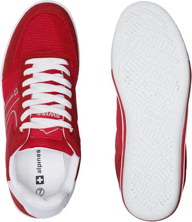 Alt view image 5 of 7 - Alpine Swiss Liam Mens Fashion Sneakers Suede Trim Low Top Lace Up Tennis Shoes