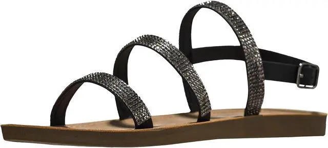 Alt view image 5 of 7 - Alpine Swiss Womens Strappy Rhinestone Sandals Gladiator Ankle Strap Flat Shoes