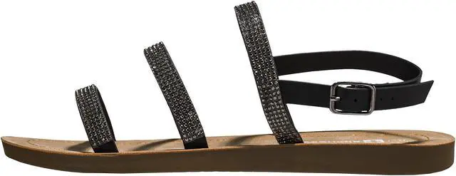 Alt view image 4 of 7 - Alpine Swiss Womens Strappy Rhinestone Sandals Gladiator Ankle Strap Flat Shoes