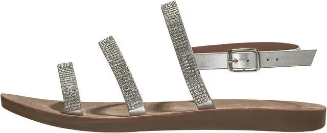 Alt view image 4 of 7 - Alpine Swiss Womens Strappy Rhinestone Sandals Gladiator Ankle Strap Flat Shoes