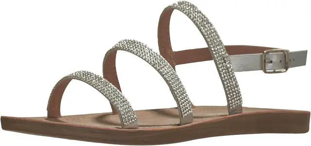 Alt view image 5 of 7 - Alpine Swiss Womens Strappy Rhinestone Sandals Gladiator Ankle Strap Flat Shoes