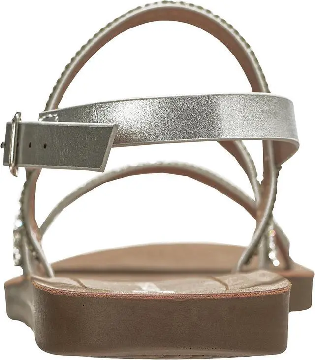 Alt view image 6 of 7 - Alpine Swiss Womens Strappy Rhinestone Sandals Gladiator Ankle Strap Flat Shoes