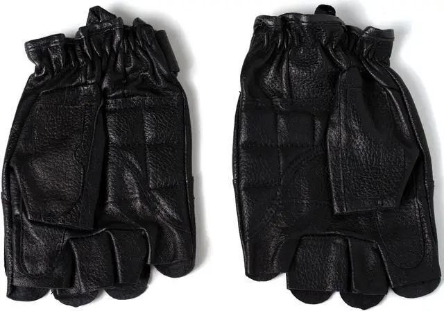 Alt view image 5 of 5 - Alpine Swiss Mens Fingerless Gloves Genuine Leather for Workout Training Riding