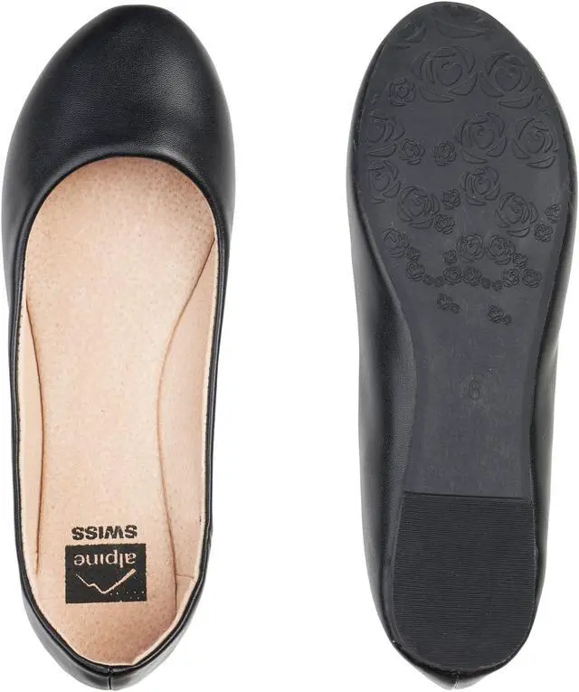 Alt view image 4 of 7 - Alpine Swiss Pierina Womens Classic Round Toe Ballet Flats Work Slip On Shoes