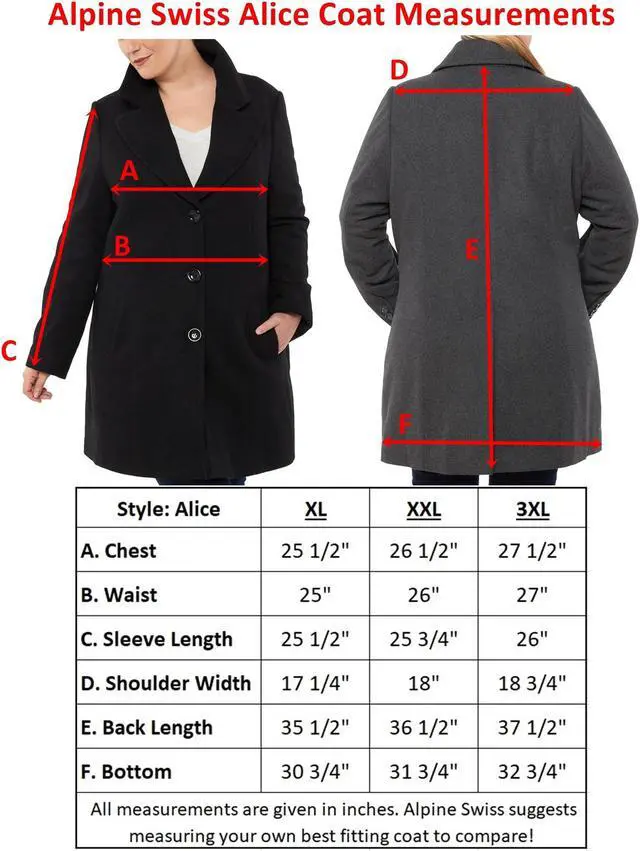 Alt view image 5 of 7 - Alpine Swiss Womens Plus Size Wool Overcoat Walking Coat Blazer Pea Coat Jacket