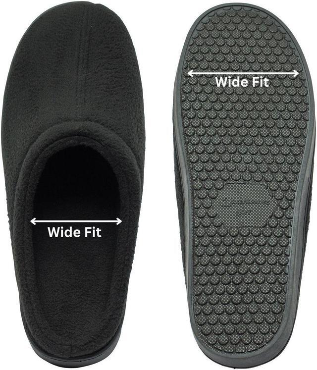 Alt view image 2 of 7 - Alpine Swiss Mens Memory Foam Fleece Clog Slippers Wide Warm Slip On House Shoes