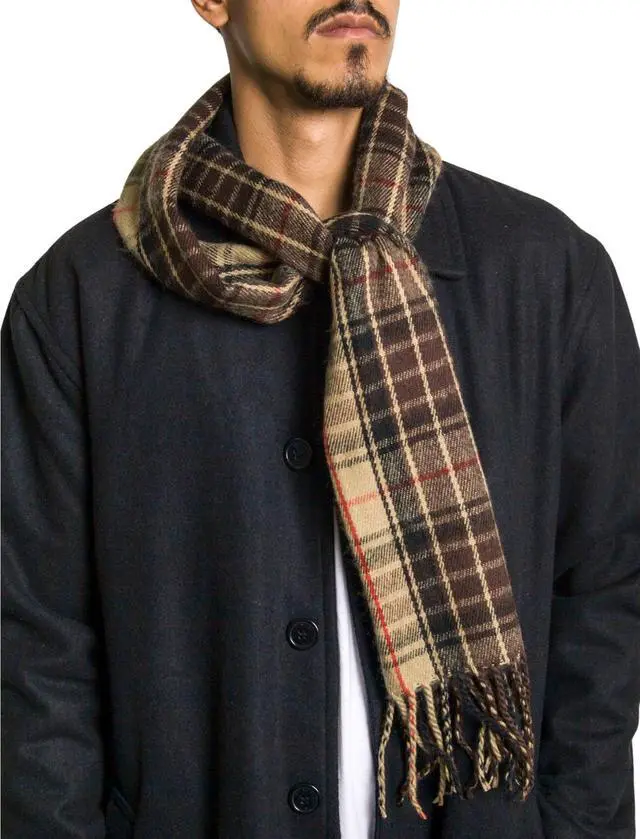 Alt view image 7 of 10 - Alpine Swiss Classic Plaid Pattern Soft Acrylic Scarf