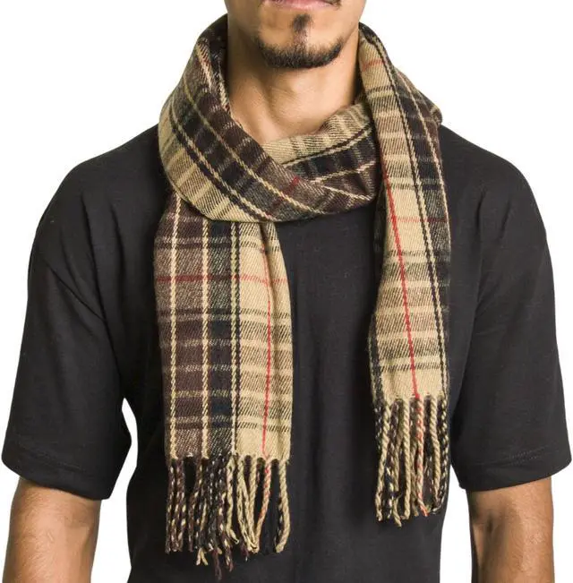 Alt view image 6 of 10 - Alpine Swiss Classic Plaid Pattern Soft Acrylic Scarf