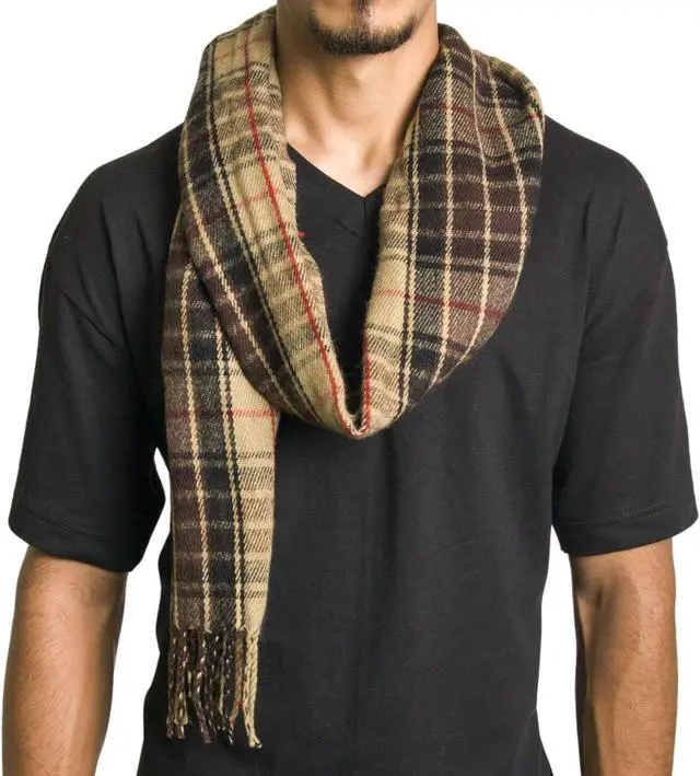 Alt view image 5 of 10 - Alpine Swiss Classic Plaid Pattern Soft Acrylic Scarf