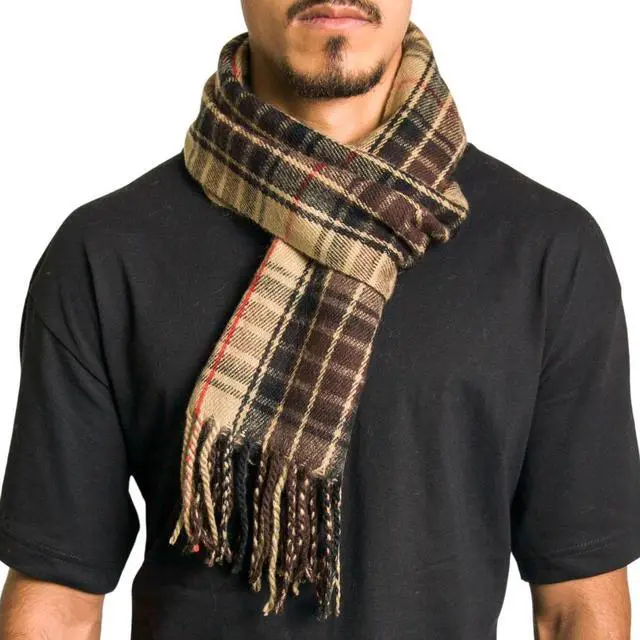 Alt view image 8 of 10 - Alpine Swiss Classic Plaid Pattern Soft Acrylic Scarf