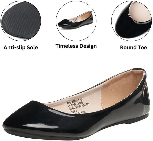 Alt view image 3 of 7 - Alpine Swiss Pierina Womens Classic Round Toe Ballet Flats Work Slip On Shoes