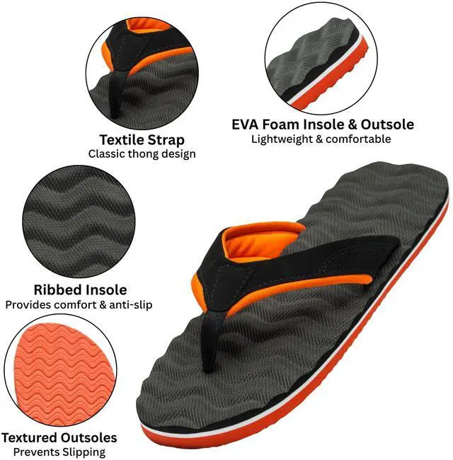 Alt view image 2 of 7 - Alpine Swiss Mens Flip Flops Lightweight EVA Comfort Sandals Thongs Beach Shoes