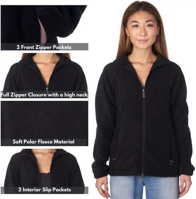 Alt view image 3 of 7 - Alpine Swiss Womens Full Zipper Soft Polar Fleece Jacket Lightweight Warm Coat