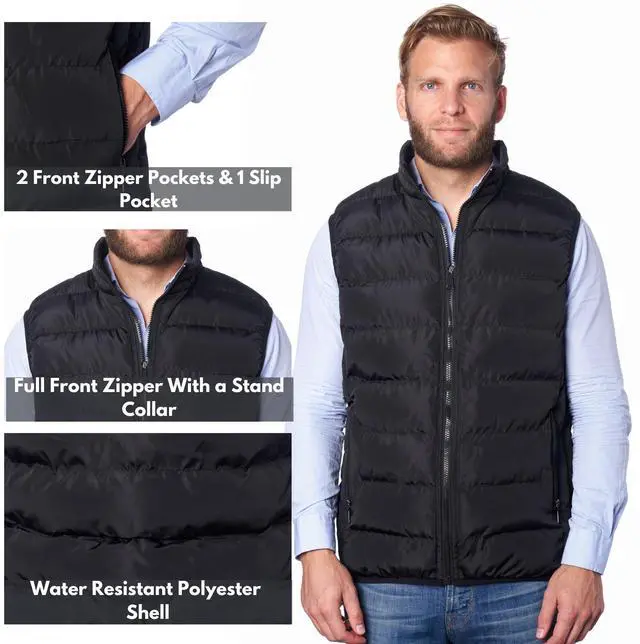 Alt view image 3 of 7 - Alpine Swiss Mens Lightweight Down Alternative Puffer Vest Sleeveless Jacket