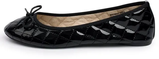 Alt view image 3 of 7 - Alpine Swiss Womens Aster Ballet Flats Patent Leather Slip-On Shoes Quilted Pillow Stitch Rounded Toe Everyday Comfortable Fashion Footwear