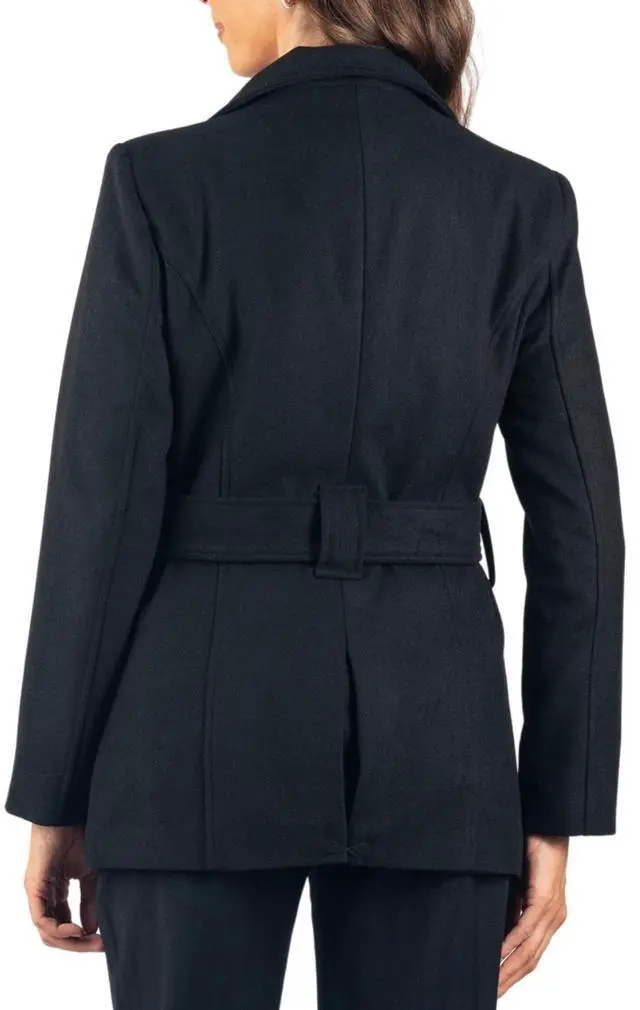 Alt view image 8 of 8 - Alpine Swiss Women’s Bella Belted Wool Blazer Coat