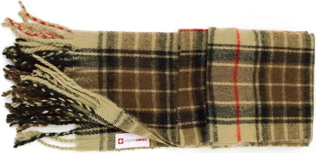 Alt view image 2 of 10 - Alpine Swiss Classic Plaid Pattern Soft Acrylic Scarf