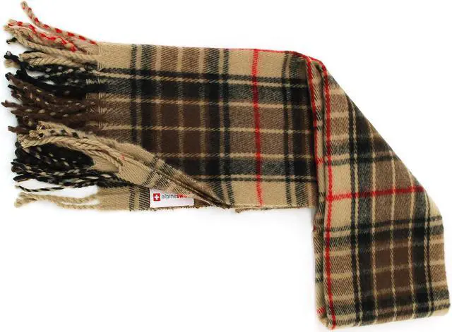 Alt view image 3 of 10 - Alpine Swiss Classic Plaid Pattern Soft Acrylic Scarf