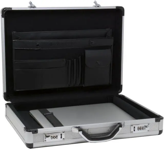 Alt view image 2 of 10 - Alpine Swiss Executive Aluminum Briefcase Padded Laptop Briefcase For Men Hard Shell Attache Case Combo Lock Business Case
