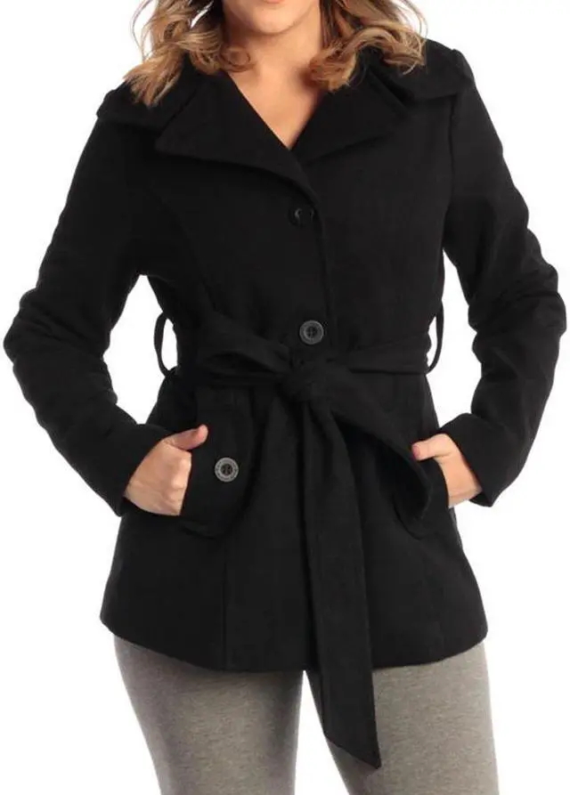 Alt view image 3 of 8 - Alpine Swiss Women’s Bella Belted Wool Blazer Coat