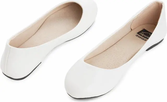 Alt view image 5 of 7 - Alpine Swiss Pierina Womens Classic Round Toe Ballet Flats Work Slip On Shoes