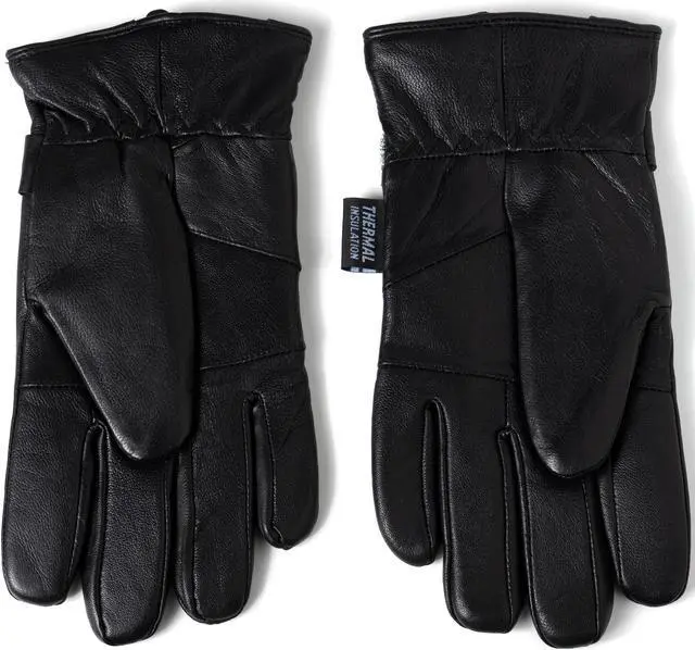 Alt view image 7 of 7 - Alpine Swiss Men’s Leather Gloves Hook-and-Loop fastener Strap Thinsulate Lining Insulated 40 Grain