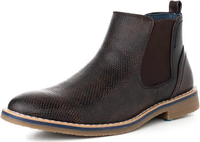 Main image of Alpine Swiss Mens Nash Chelsea Boots Snakeskin Ankle Boot Genuine Leather Lined